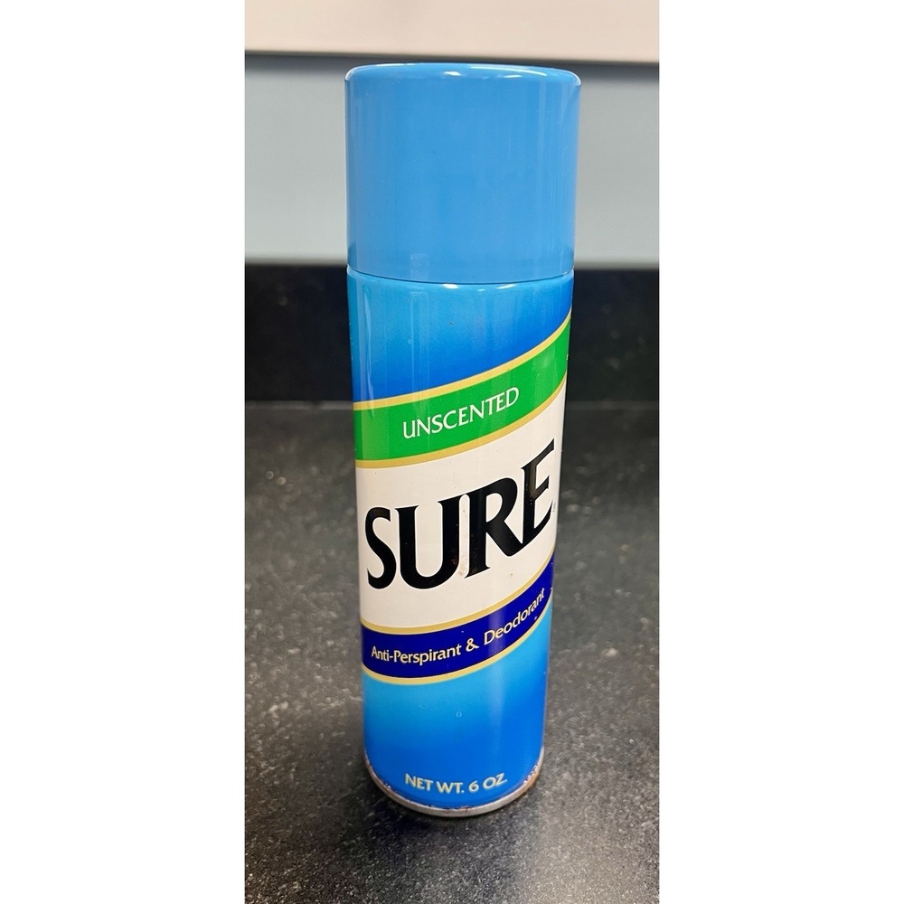 Vintage 1988 Sure Anti-Perspirant & Deodorant Unscented 6 Oz Can New Old Stock